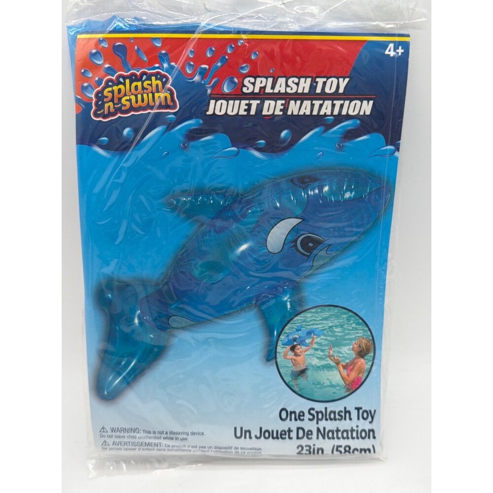 Splash N Swim Inflatable Dolphin Pool Toy 23in (58cm) Blue For Ages 4+